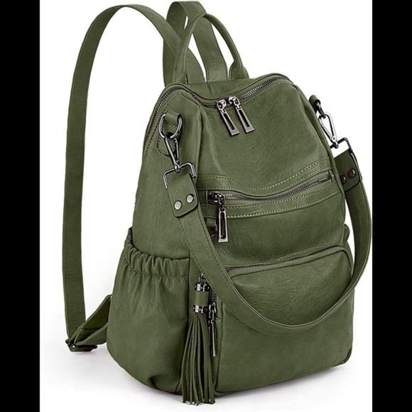 Women Backpack Purse Leather Vegan Ladies Fashion Designer Bag with Tassel - Picture 1 of 6